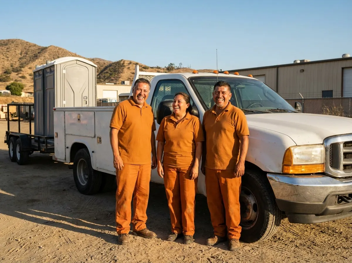 Zorvani Porta Potty Rentals portable toilet rentals team in San Bernardino, CA